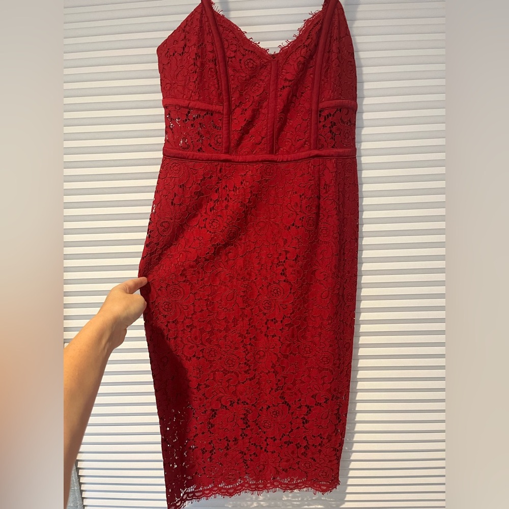 Express red lace dress
